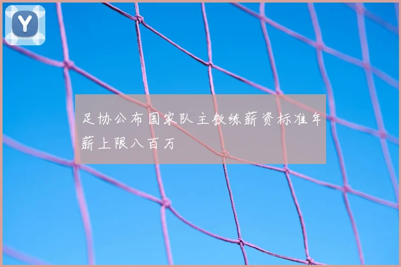 足协公布国家队主教练薪资标准年薪上限八百万